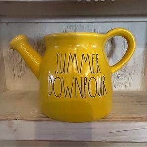 Rae Dunn SUMMER DOWNPOUR Ceramic Watering ‘Can’ Yellow NWT